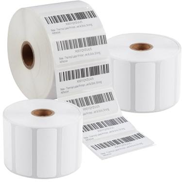 Imagem de Rolo para impressora de etiquetas de envio térmico - 6000 (2.5 cm x 2 5/20.3 cm) Etiquetas removíveis Amazon FBA (3 rolos de 2000) - Código de barras multiuso ou adesivos de endereço para impressoras