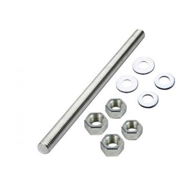 Imagem de Barra Roscada De 3/8 X1,00Mt Kit 4 Barra + 16 Porc + 16 Arrue