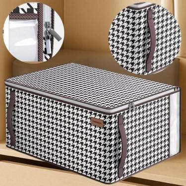 Imagem de Caixa Organizadora TNT Roupas Edredom Com Visor Zíper Multiuso - Wiki 