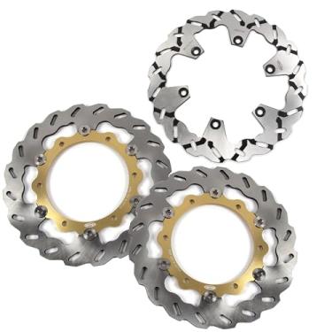 Imagem de Arashi Discos de freio dianteiros traseiros rotores para Yamaha XP T-max 500 2008-2011 ABS, acessórios de substituição de motocicleta dourado