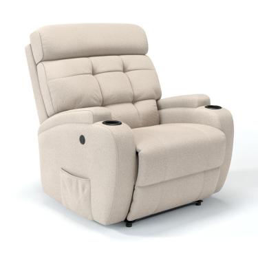 Imagem de  Poltrona Do Papai Reclinável Elétrica Com Massagem Em Tecido Linho 