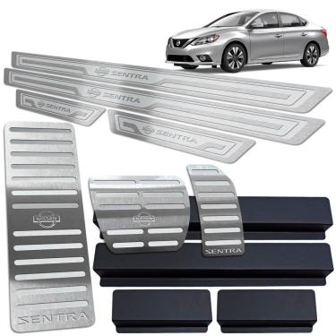 Imagem de Kit Descanso Pedaleira Soleira Sentra 2017 A 2020 Prata AR