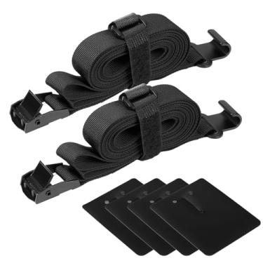 Imagem de SATINIOR 2 peças de correia de suporte de bicicletário de 61 polegadas com 4 protetores de arranhões de carro, tiras de fivela de nylon resistente, tiras ajustáveis de amarrar, para carro, motocicleta