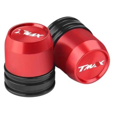 Imagem de Compatível com TMAX 530 560 500 TMax530 SX DX TECH MAX TMax560 Tmax500 tampas herméticas de válvula de pneu de roda de motocicleta T-max (vermelho)