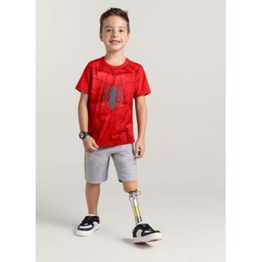 Imagem de Camiseta homem aranha infantil menino Brandili, 10, Vermelho