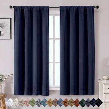 Imagem de Cortinas Blackout OWENIE Sally Navy Blue 160x160cm 2 painéis