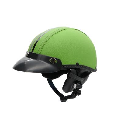 Imagem de Capacete coquinho scooter moto elétrica bike couro neon