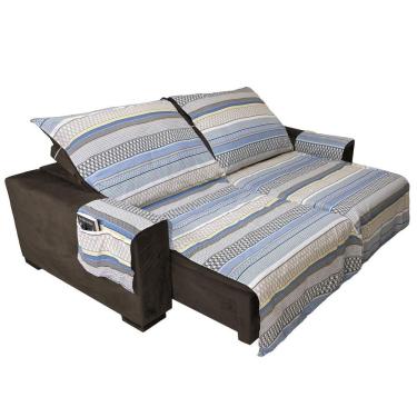 Imagem de Protetor De Sofa Retratil Estampado De Listras 1,80 X 2,40M