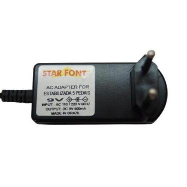 Imagem de Fonte Estabilizada para 5 Pedais - 9V 500mA - Starfont