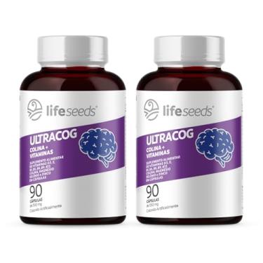 Imagem de ULTRACOG - Colina 400mg + Vitaminas D3, E, B1, B5, B6, B9, B12, Magnésio, Selênio e Zinco – 2 Potes - 180 Cápsulas