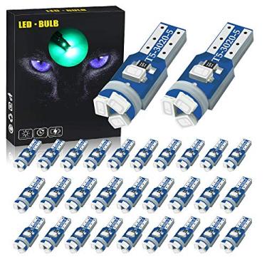 Imagem de YEERON 30 peças verde T5 17 18 27 37 58 70 73 74 79 85 86 2721 lâmpadas LED 5x3030 Chips lâmpada LED para mapa, painel, painel de instrumentos, cúpula, luzes medidores.