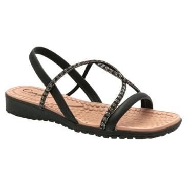 Imagem de Campesí, Sandália Feminina Campesí Anabela Brilho Preto CP507-0003 Tamanho:40;Cor:Preto