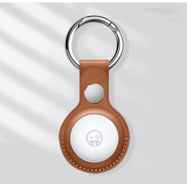 Imagem de Chaveiro AirTag Holder Chaveiro antiperdido de couro Yunaeduo