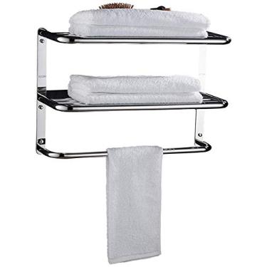 Imagem de Aquecedor de toalhas polido multicamadas prateleira de banheiro durável toalheiro de aço inoxidável prateleira montada na parede -b 57 cm (A)