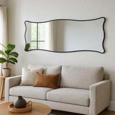 Imagem de Espelho Decorativo Orgânico Jade 70x160 Grande de Parede para Sala Lav