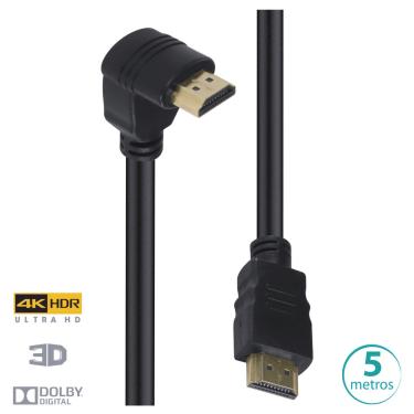 Imagem de Cabo HDMI 2.0 4K 3D Ethernet 90 Graus 5m VINIK