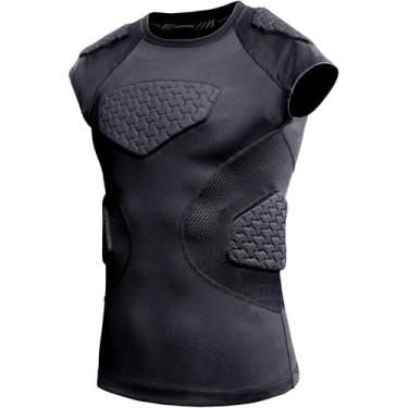 Imagem de Protetor de costela de futebol juvenil COOLOMG Black XL