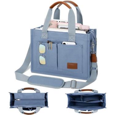 Imagem de Bolsa KKXIU Sacola de lona de tamanho grande cinza com zíper
