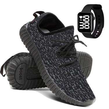 Imagem de Tênis Masculino Esporte Corrida e Academia Solado Macio Super Leve com Relógio Digital-Masculino