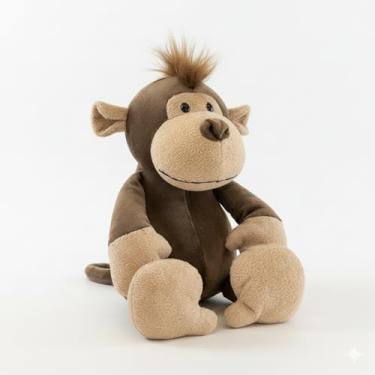Imagem de Macaco de Pelúcia Buddy: Amigo de 30cm, Perfeito para Abraçar, Aventura e Ninar – Ideal para Crianças