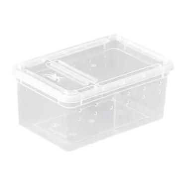 Imagem de Fenteer Caixa de alimentação para répteis, gaiola transparente para terrário, habitat, casa portátil, caixa de reprodução para sapo, animal, tartaruga, Style a