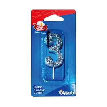 Imagem de Vela De Aniversário Numero C/Gliter Prateado 3