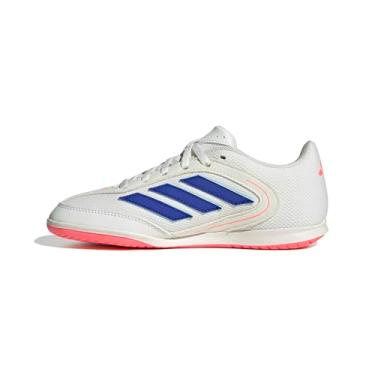 Imagem de adidas Tênis infantil unissex Copa Court League Indoor, Branco/azul lúcido/coral sinal, 16