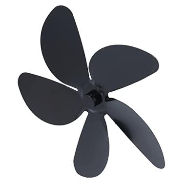 Imagem de Pssopp Lâmina de Ventilador de Substituição, Liga de Alumínio, Circulação de Calor de Alta Eficiência para Fogões Universais e Aparelhos de Lareira (5 folhas)