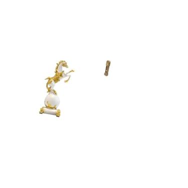 Imagem de Fenteer Escultura de Animal Moderna, Enfeite de Mesa para Centro de Mesa de Quarto, Lareira, Sala de Estar, Mesa com Relógio de Pêndulo em Miniatura, Modelo C