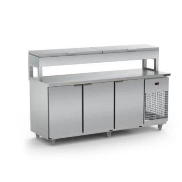 Imagem de Balcão Serviço Refrigerado Condimentador 2,00m Inox sem Cuba BSRC2000 220v  Refrimate