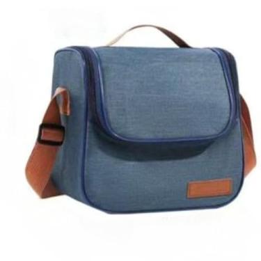 Imagem de Bolsa Térmica Para Marmita Trabalho Alimentos Lancheira Reforçada Fitness (Azul)
