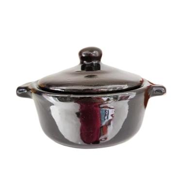 Imagem de Panelinha Caçarola com Tampa em Cerâmica Preto ou Marrom(Preto)