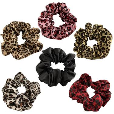 Imagem de MARYLAVENDER Prendedores de cabelo elásticos e espessos estampados para todos os tipos de cabelo, sem costura, pôneis, elásticos para rabo de cavalo, acessórios de cabelo grosso, mulheres, meninas