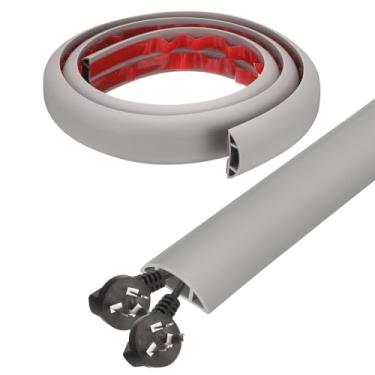 Imagem de Generic Capa de cabo de 1,2 m L 0,6 x A 0,33 Canal interno PVC esconde extensão, protetor de fios para evitar desvios de cabos, gerenciamento de cabos, cinza