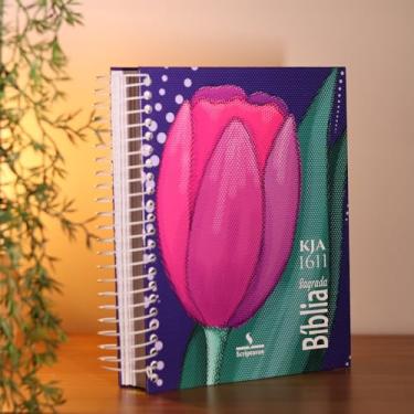 Imagem de Bíblia King James 1611 Sagrada, Edição Espiral com Textos Coloridos e Mapas, Sistema de Estudo por Cores para Consolo, Profecias, Louvor e Palavras de Jesus