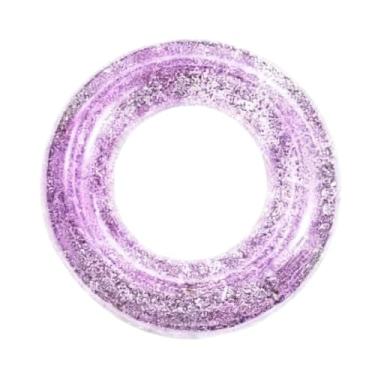 Imagem de Boia Redonda 70cm Transparente Com Glitter Adulto Piscina Praia Inflavel Elegante E Atraente Adequado Para Piscinas Internas Praias Ao Ar Livre Festas E Encontros CelebraçõEs Festivas(Rosa)