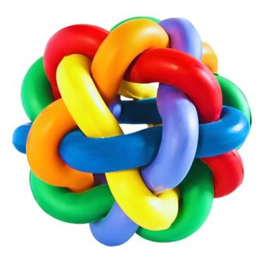 Imagem de Bola de Borracha Multicor para Cães – Brinquedo Interativo e Resistente, Ideal para Roer, Buscar e Mastigar – Diversão e Exercício para seu Pet