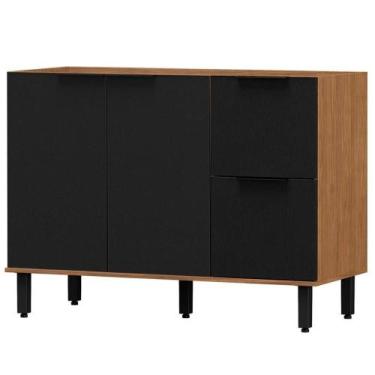 Imagem de Balcao Para Pia Sem Tampo Mdf 120 Cm Tosc Bt003 Freijo Nero Mxm Freijo