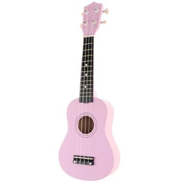 Imagem de Kit iniciante de ukulele vintage de 53 cm com 4 cordas para crianças iniciantes Ukulele guitarra Havaí – Rosa