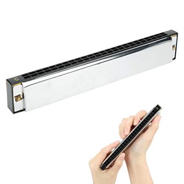 Imagem de XUXHOU Placa de Cobertura Profissional de Aço Inoxidável Gaita de Harpa Diatônica de 24 Furos para Iniciantes, Performance e Gravação Com Bolsa de Gaita para Entusiastas de Instrumentos Musicais