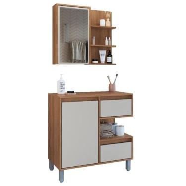Imagem de Gabinete Suspenso 80 Cm E Espelheira Cj2001 Mell Arenas Faem Mell Aren