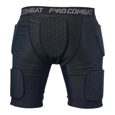 Imagem de KiBcsLic Calção de proteção para goleiro de futebol com acolchoamento em espuma EVA, confortável e com cintura flexível, proteção profissional para as coxas, L