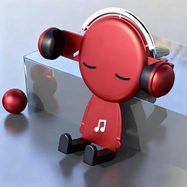 Imagem de Bonito suporte de telefone para carro, design de desenho animado, seguro e estável sem bloquear a linha de visão, adequado para a maioria das aberturas de ventilação em formas horizontais, verticais e