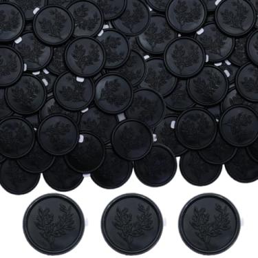 Imagem de Adesivos de lacre de cera, adesivo de vedação de envelope de casamento de eucalipto, 50 peças autoadesivos Prosecco adesivos de lacre (preto)