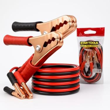Imagem de Kit de Cabo para Bateria Transferencia de Carga para Carros e Motos 10MM 300AMP Chupeta para Bateria Auxiliar de Partida Reforçado com Garras Metálicas Isoladas Automotiva 2Metros