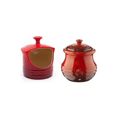 Imagem de CONJUNTO POTE DE ALHO E PORTA SAL LE CREUSET VERMELHO