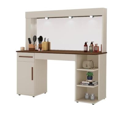 Imagem de Penteadeira Camarim Luxo Moderna Com Espelho Incluso Cj