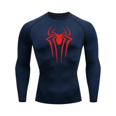 Imagem de Camiseta De Compressão De Manga Longa Com Estampa De Aranha Para Homen