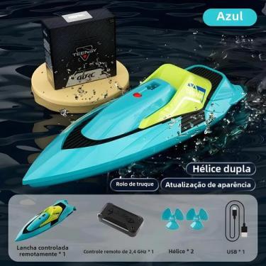 Imagem de Mini Barco RC de Alta Velocidade 2.4G - 10km/h - Lancha Elétrica com M