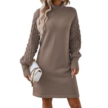 Imagem de Vestido de suéter HUUSA Inverno 2024 Trendy Tricot Pigeon Grey M